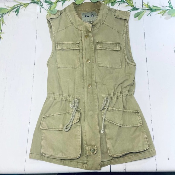 Per Se Army Green Utility Vest (Sz XS) - Picture 1 of 10